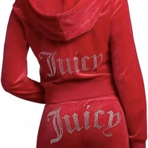 NWT! Juicy Couture Velour Coco Red Track Suit sweatsuit women’s size SMALL